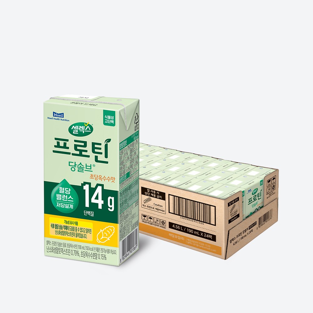 셀렉스 식물성 프로틴 당솔브 음료 초당옥수수맛 190ml